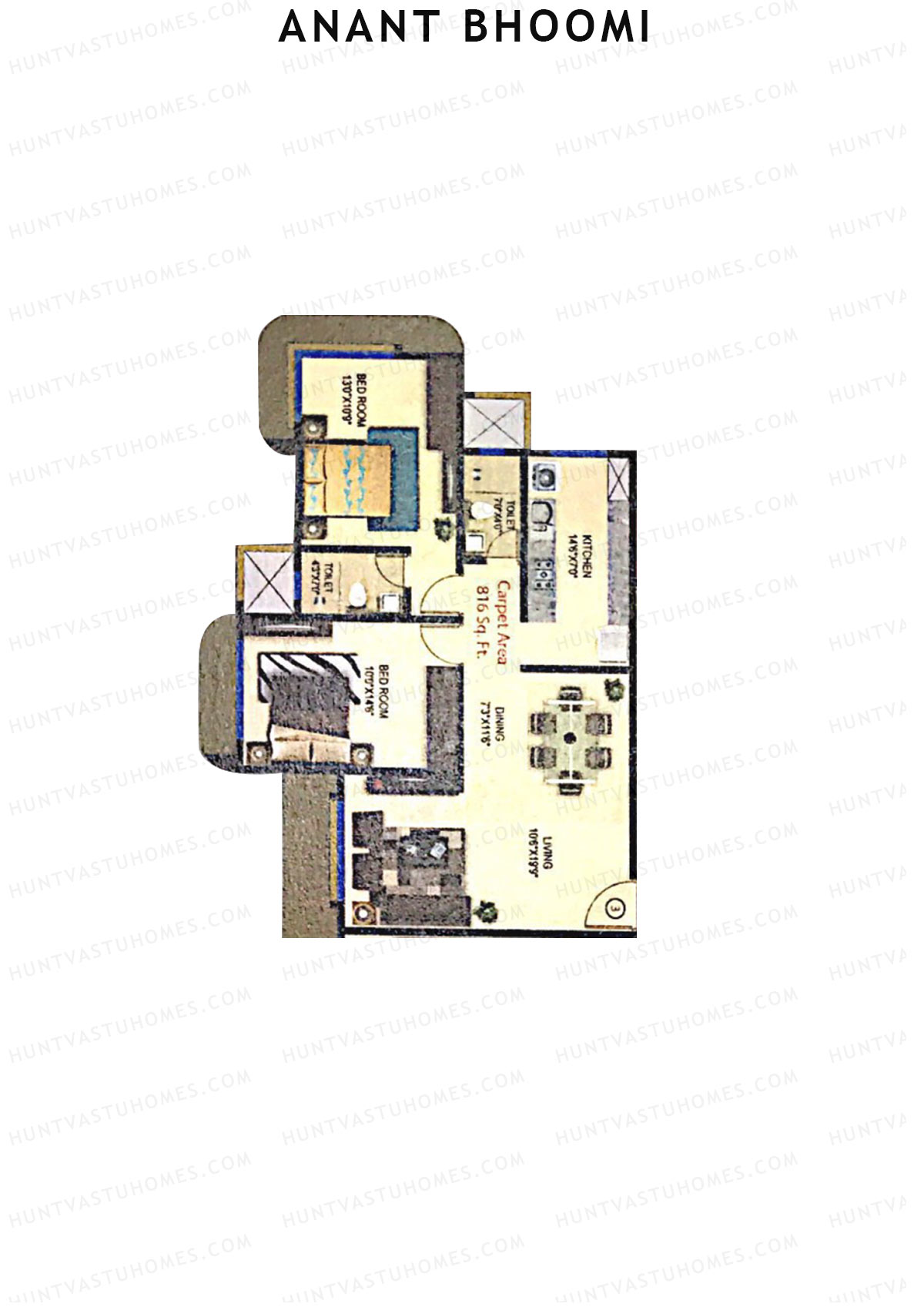 Anant Bhoomi Wing B Unit 3 Floor Plan