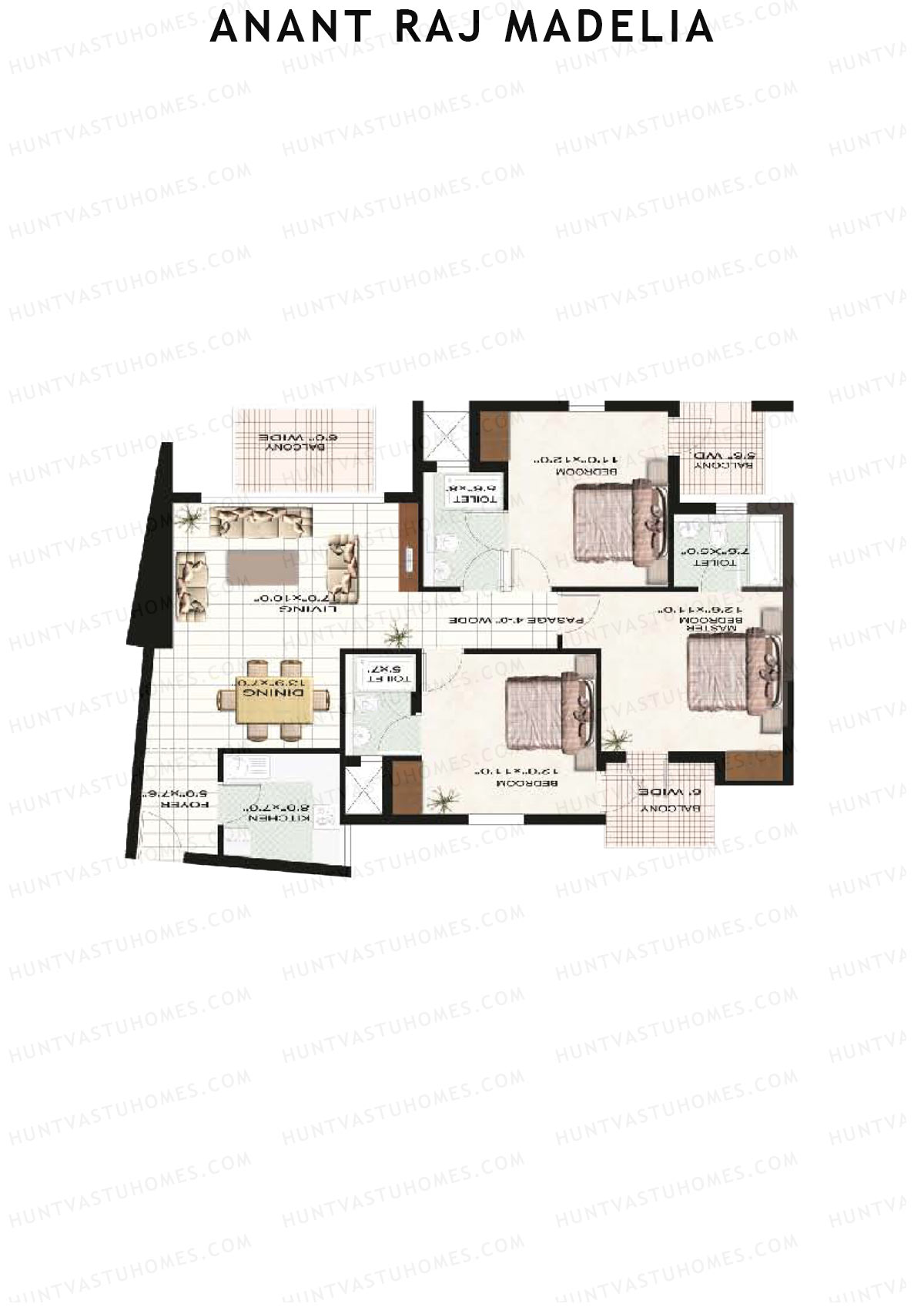 Anant Raj Madelia Block Butterfly Unit 2 Floor Plan