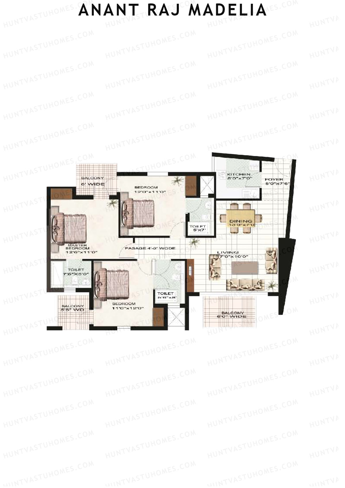 Anant Raj Madelia Block Butterfly Unit 4 Floor Plan