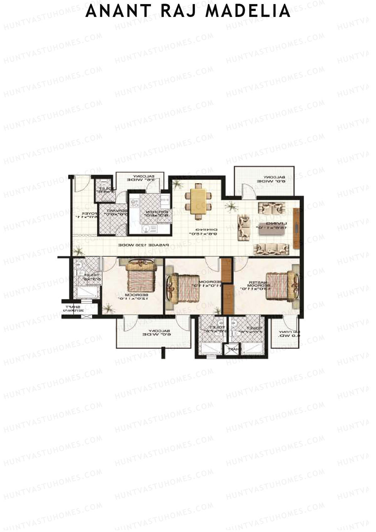 Anant Raj Madelia Block T Wing B Unit 2 Floor Plan