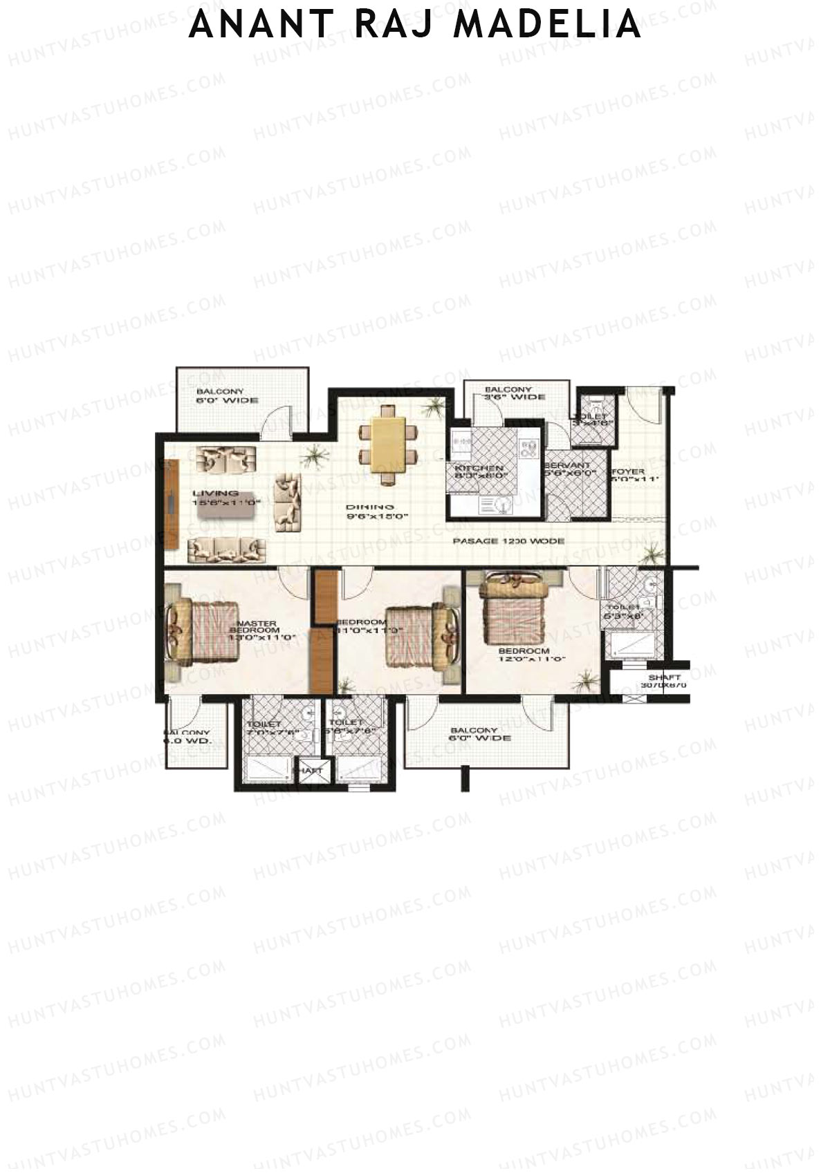 Anant Raj Madelia Block T Wing C Unit 1 Floor Plan