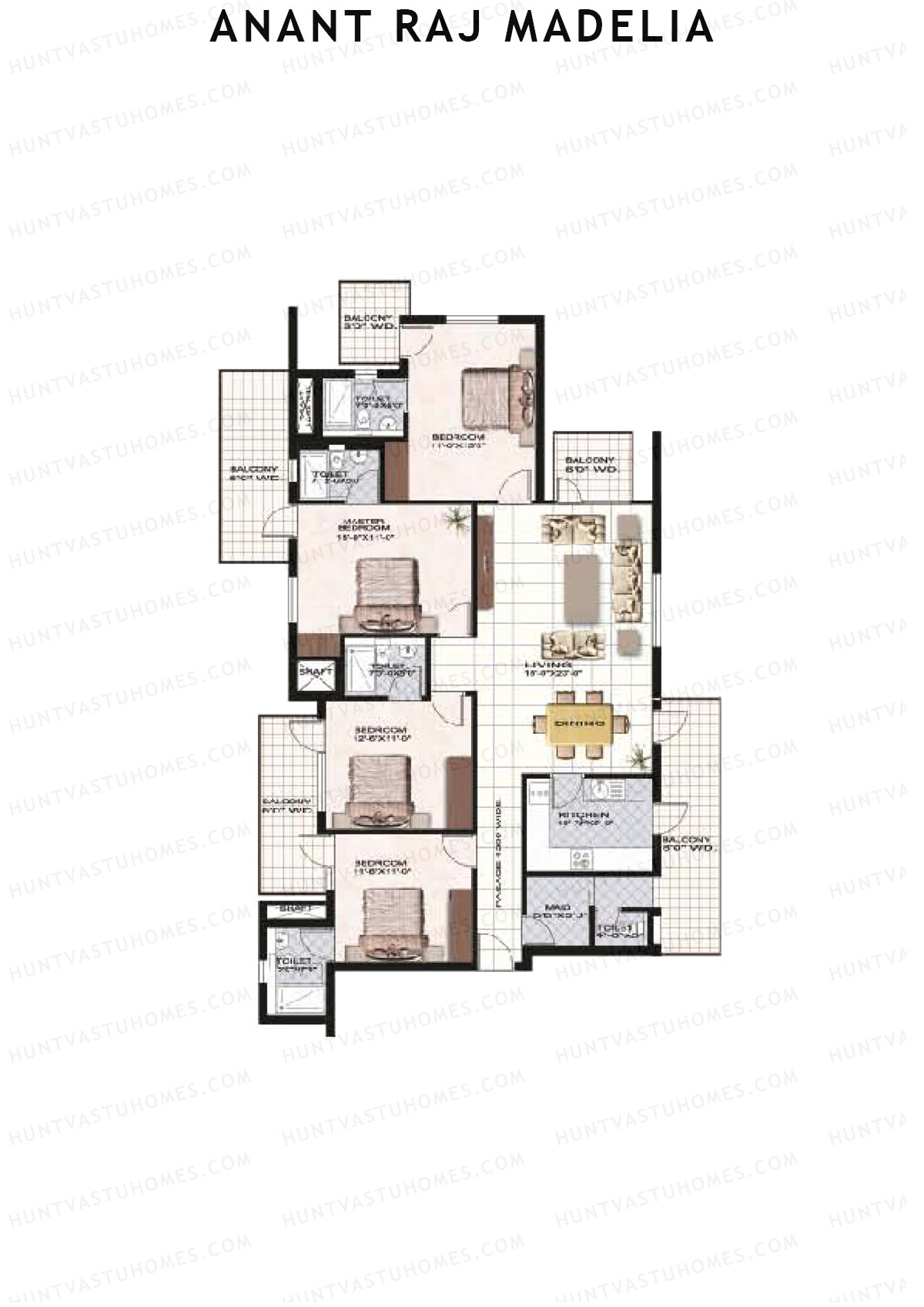 Anant Raj Madelia Block T Wing D Unit 3 Floor Plan