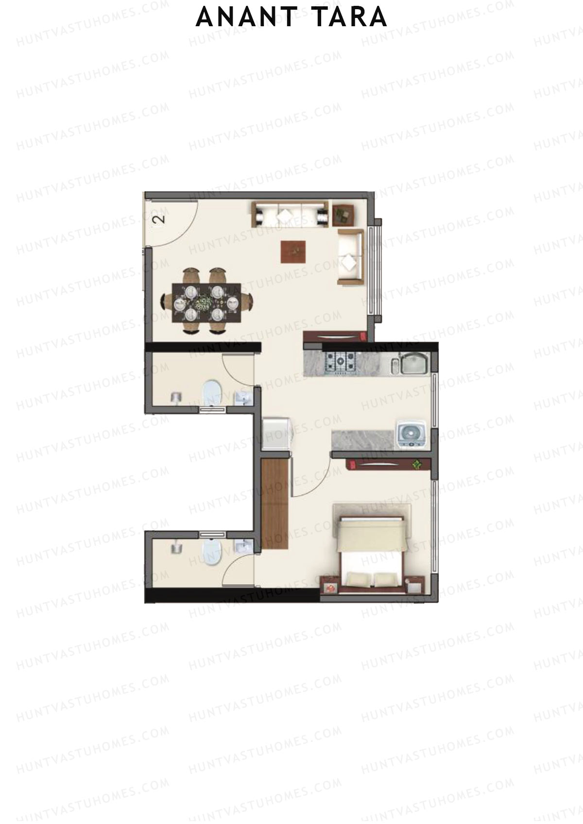 Anant Tara Tower A Unit 2 Floor Plan
