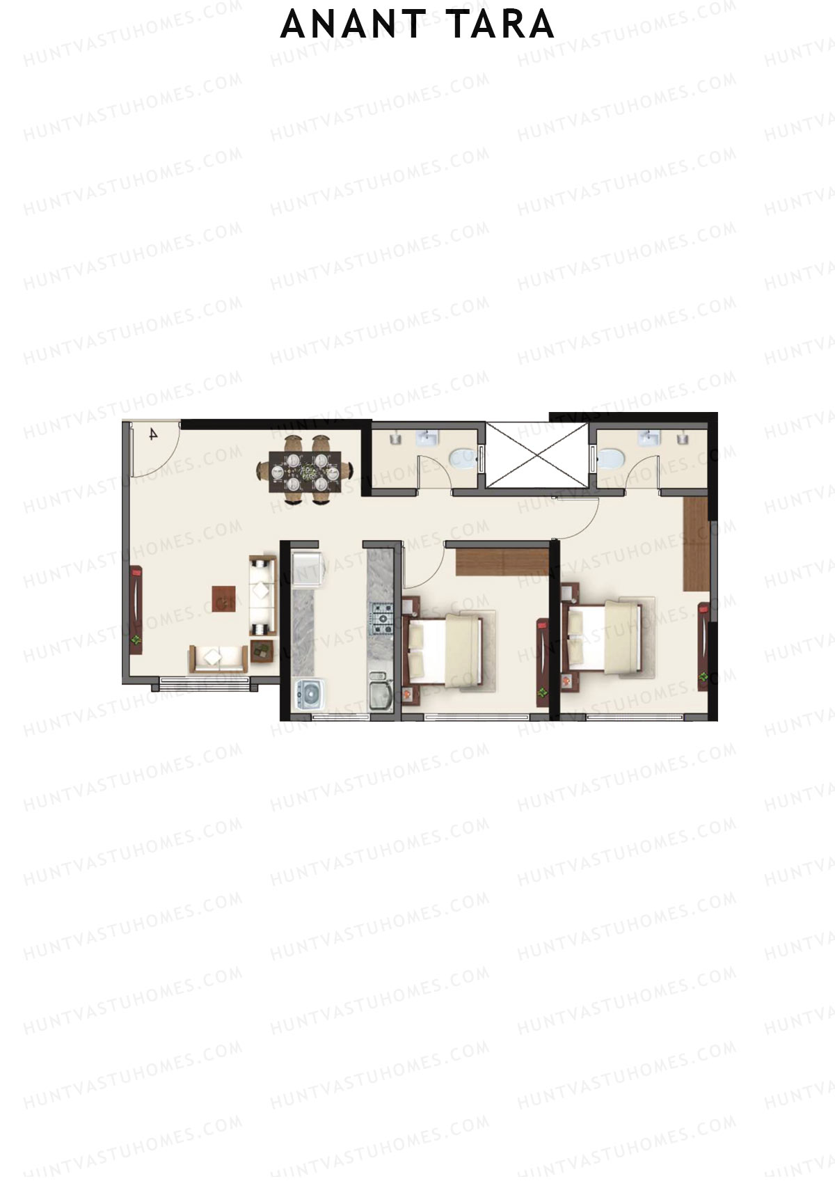 Anant Tara Tower A Unit 3 Floor Plan