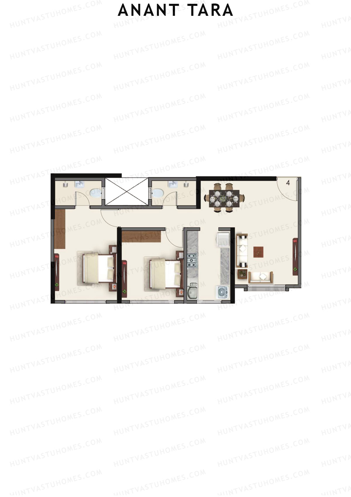 Anant Tara Tower A Unit 4 Floor Plan