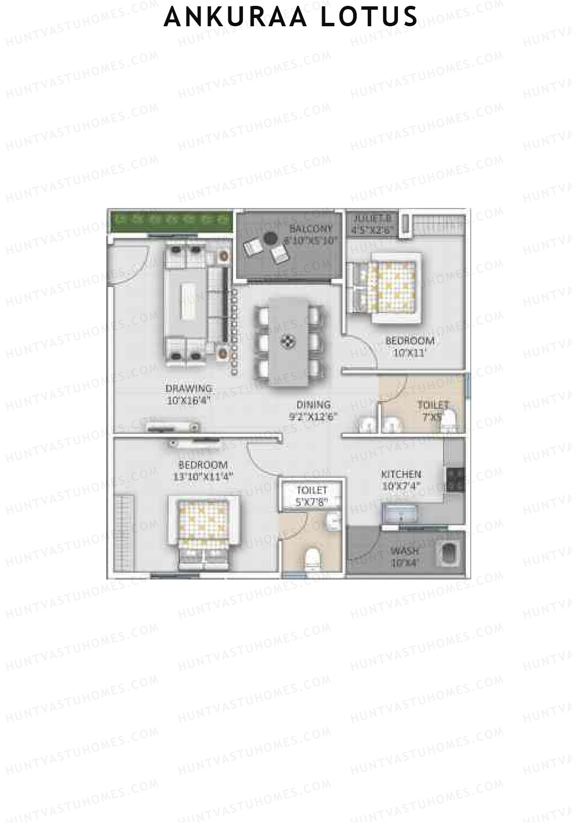 Ankuraa Lotus Tower 1 Unit 7 Floor Plan