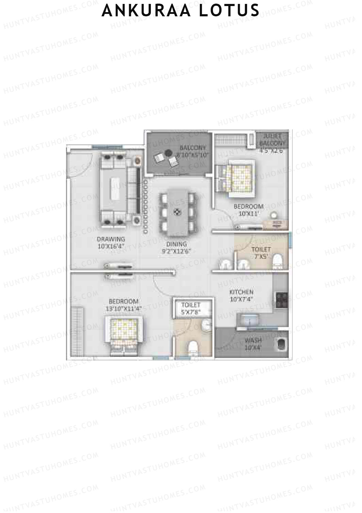 Ankuraa Lotus Tower 1 Unit 7 Floor Plan