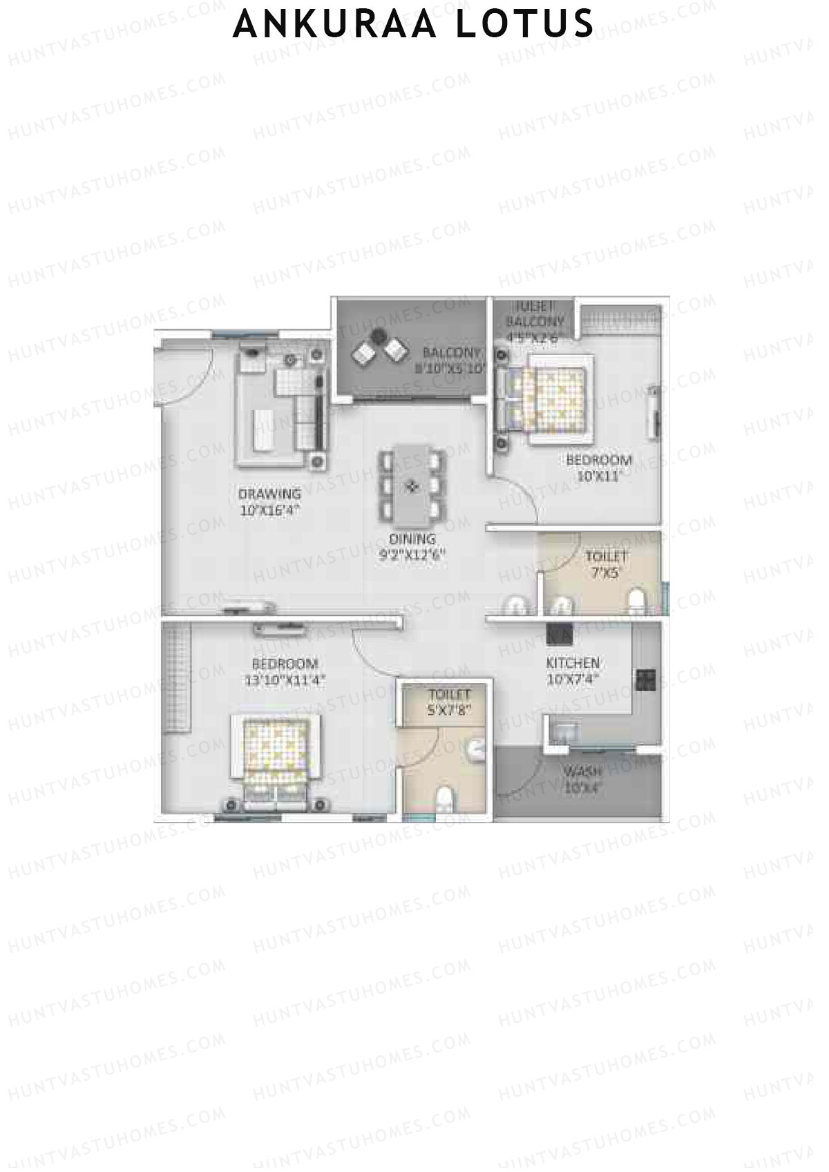 Ankuraa Lotus Tower 1 Unit 7 Floor Plan