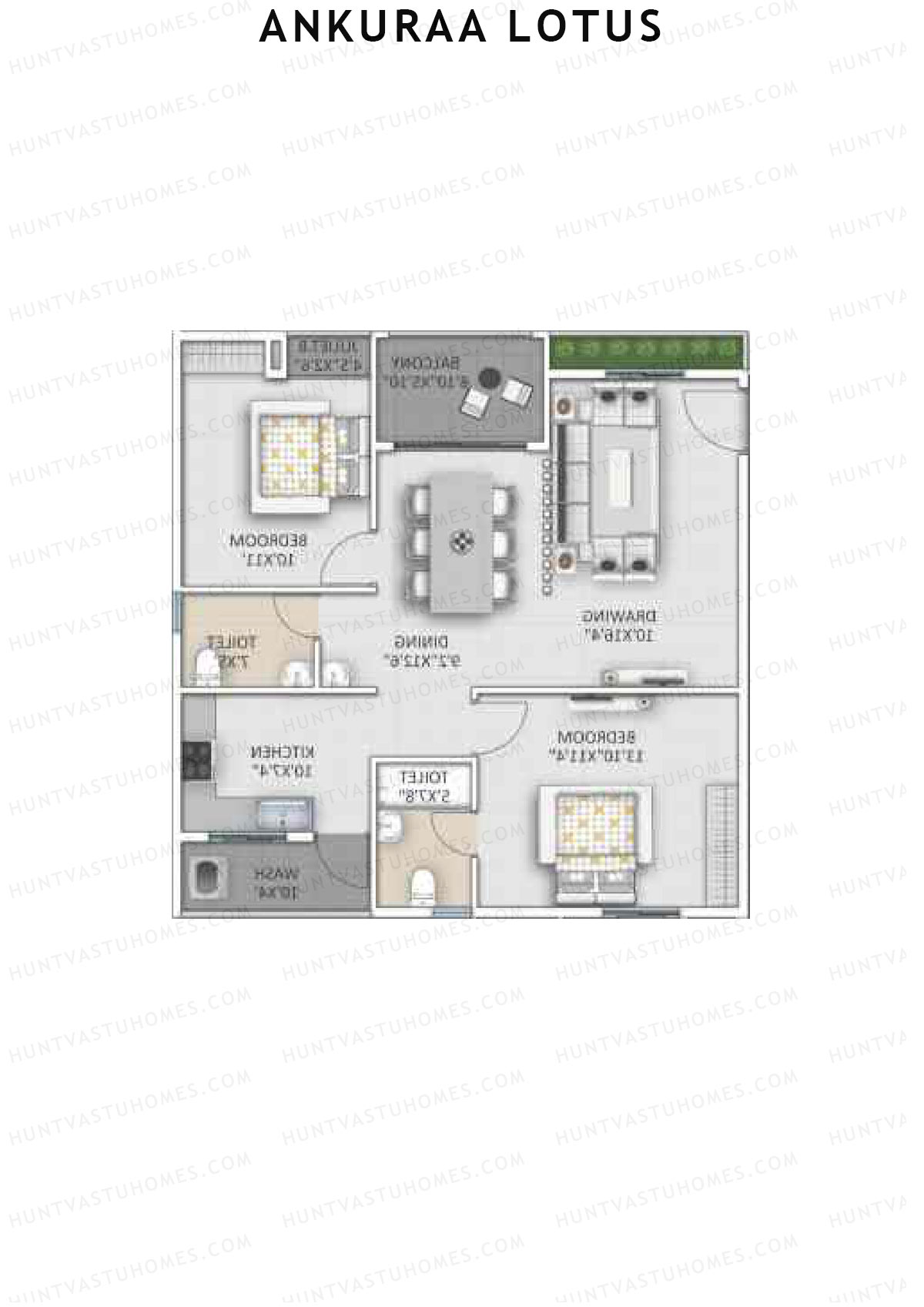Ankuraa Lotus Tower 1 Unit 8 Floor Plan