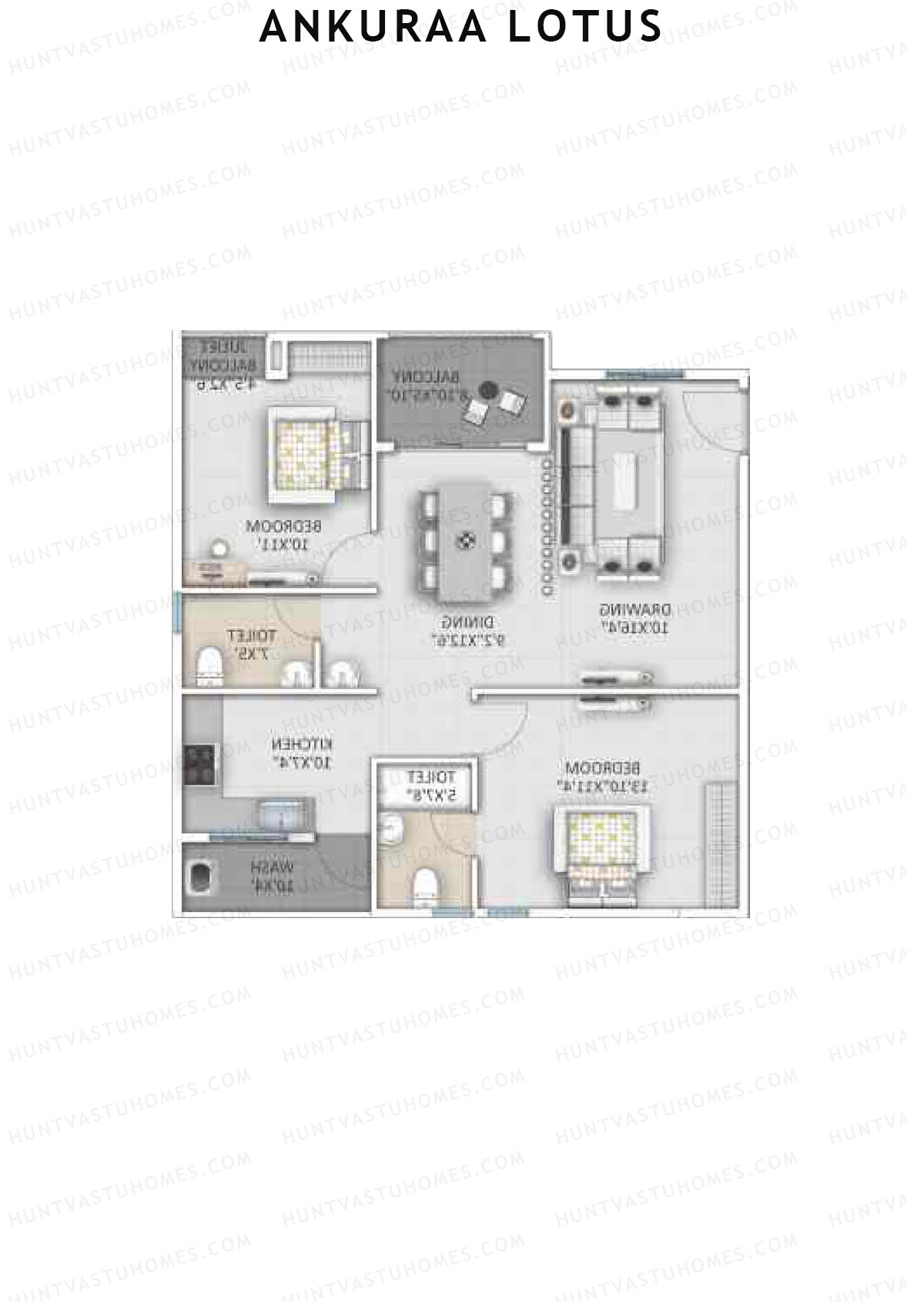 Ankuraa Lotus Tower 1 Unit 8 Floor Plan