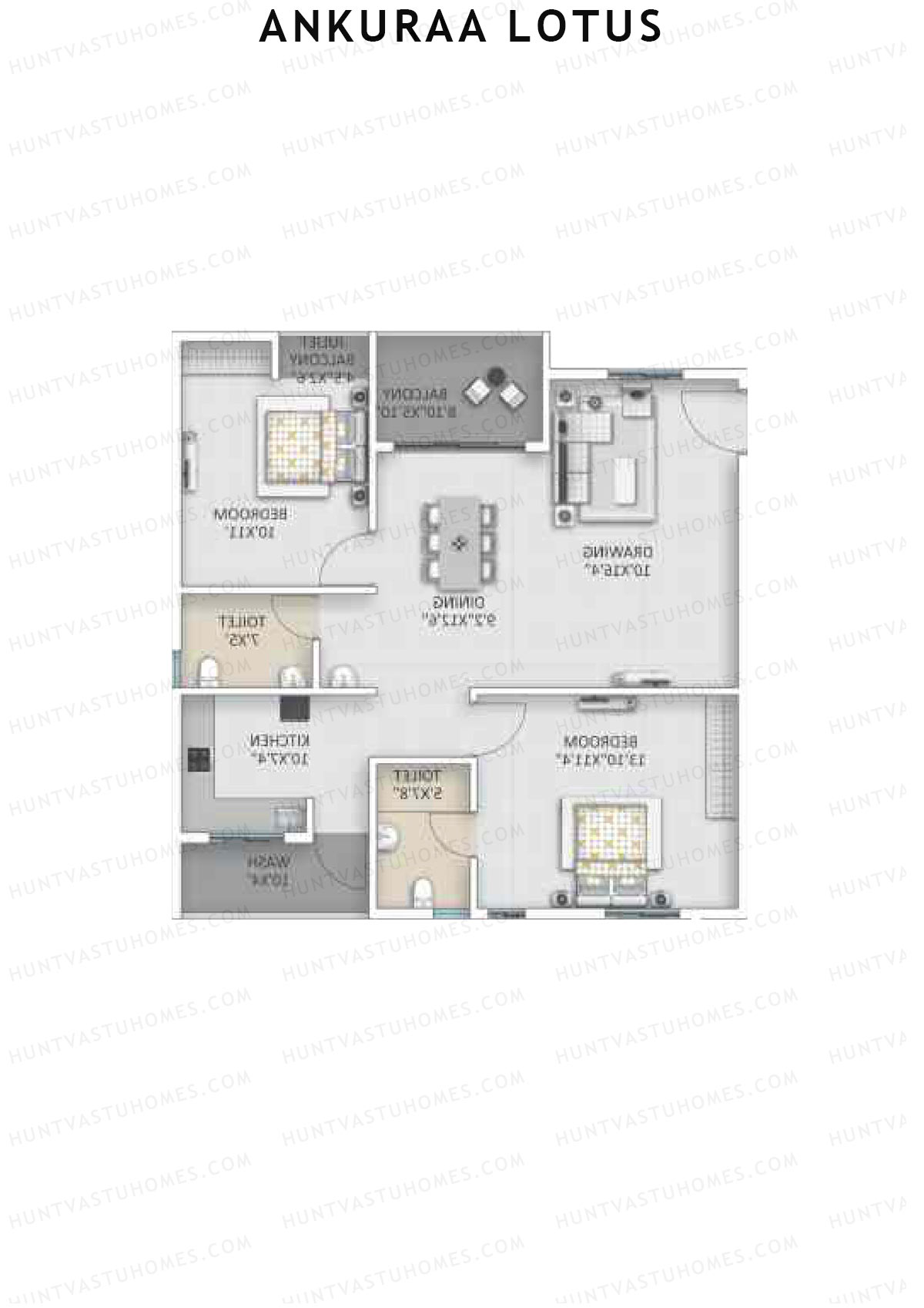 Ankuraa Lotus Tower 1 Unit 8 Floor Plan