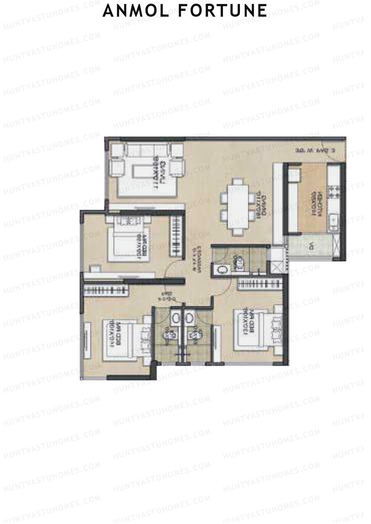 Anmol Fortune Wing E Unit 5 Floor Plan