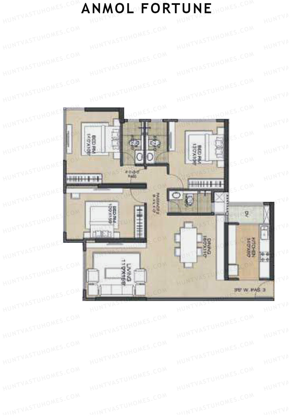 Anmol Fortune Wing E Unit 6 Floor Plan