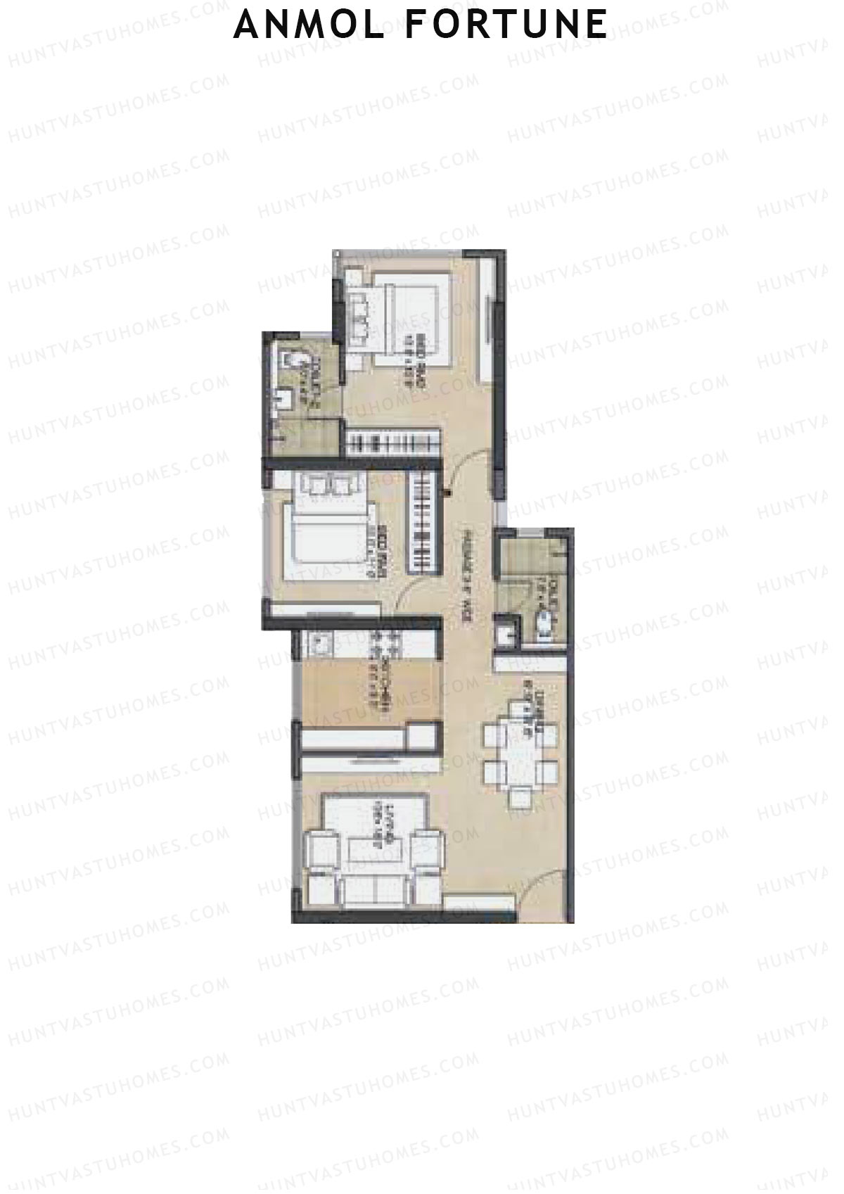 Anmol Fortune Wing E Unit 7 Floor Plan