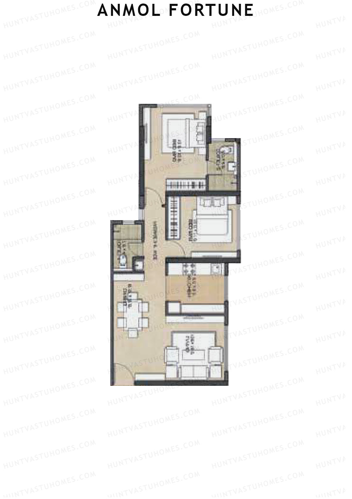 Anmol Fortune Wing E Unit 8 Floor Plan