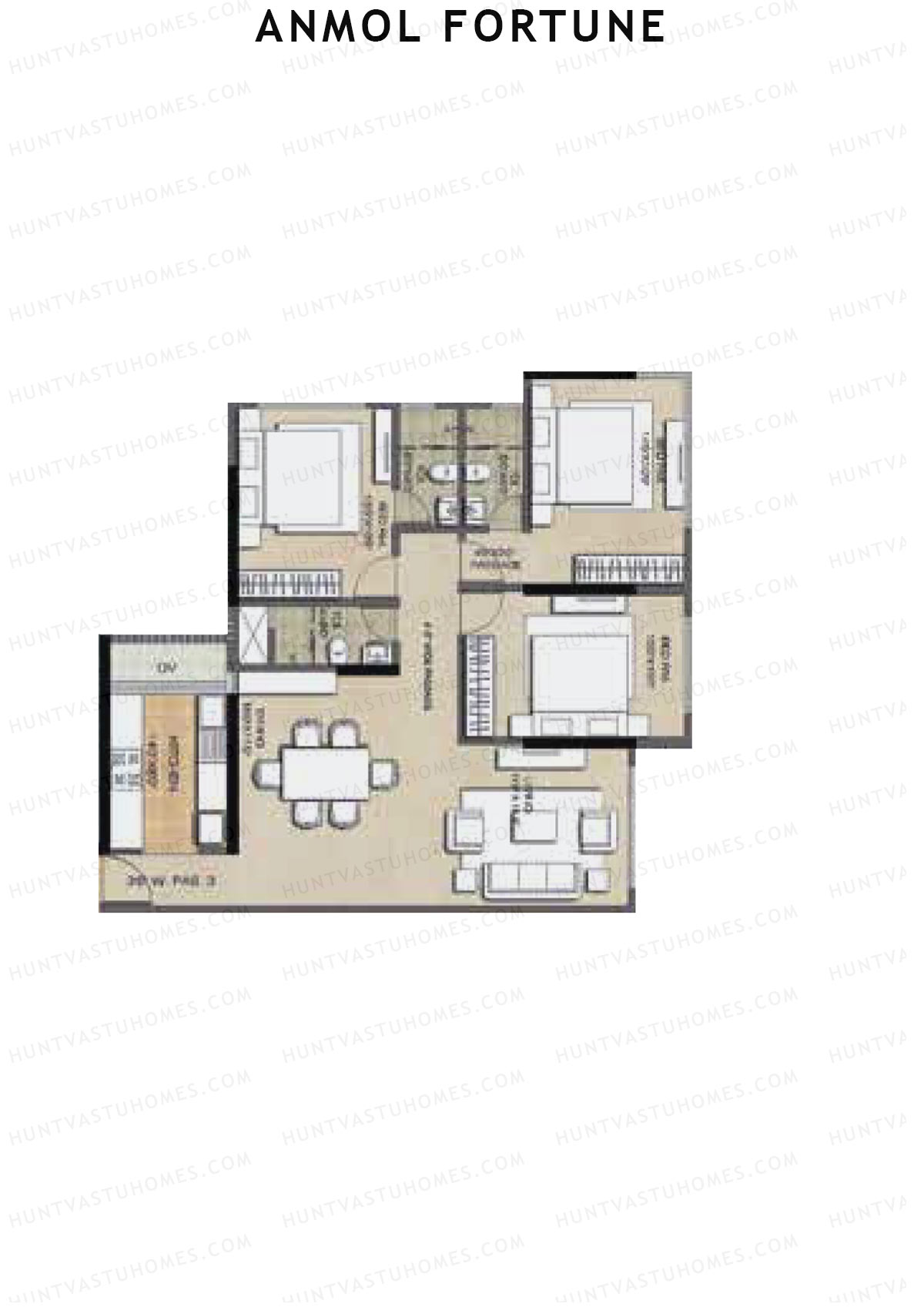 Anmol Fortune Wing F Unit 1 Floor Plan