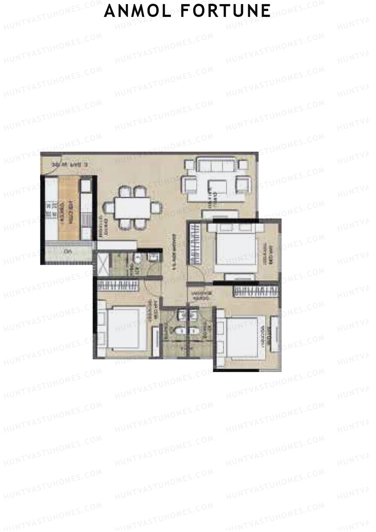 Anmol Fortune Wing F Unit 2 Floor Plan