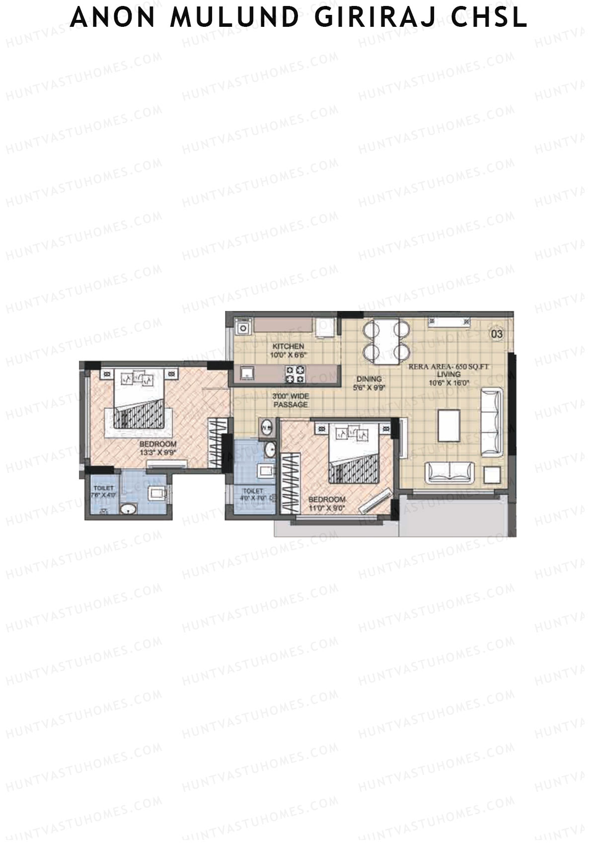 Anon Mulund Giriraj CHSL Block A Unit 3 Floor Plan