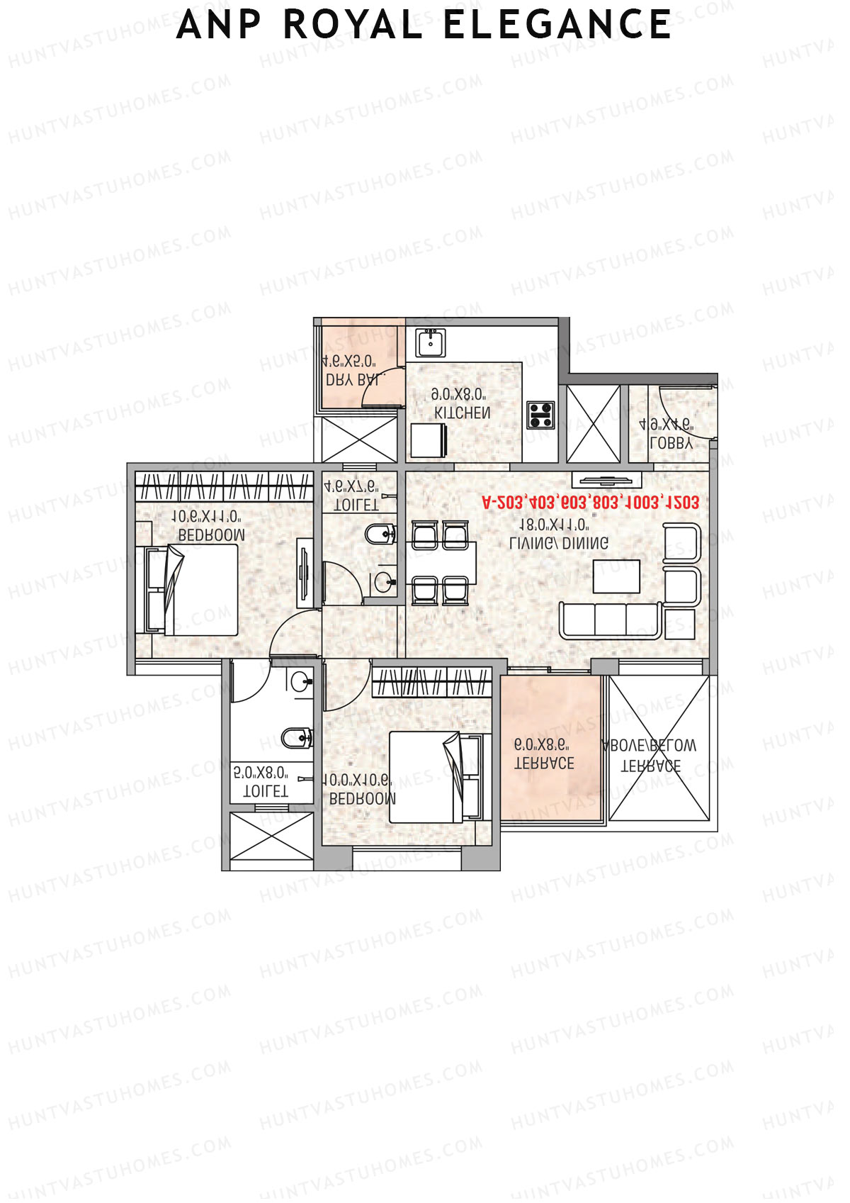 ANP Royal Elegance Wing A Unit 2 (Type 2) Floor Plan