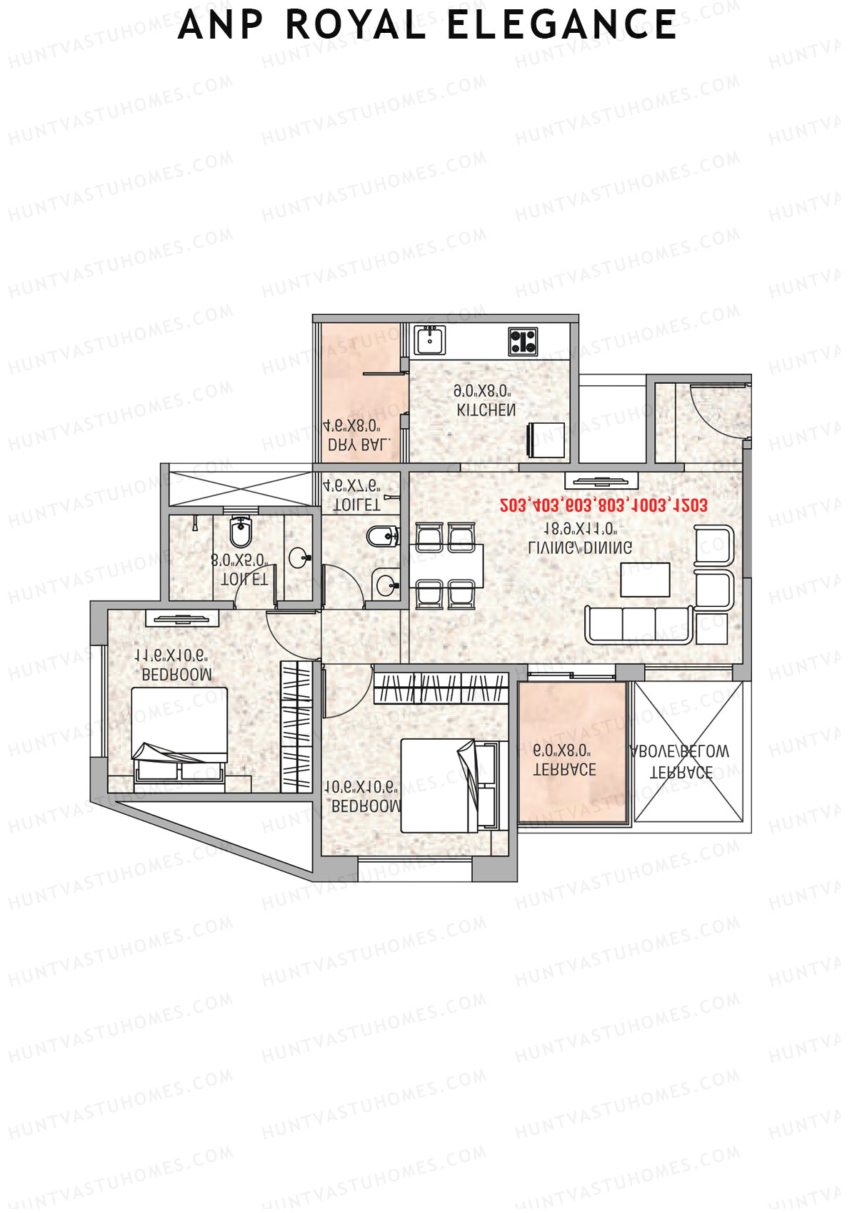ANP Royal Elegance Wing B Unit 2 (Type 3) Floor Plan