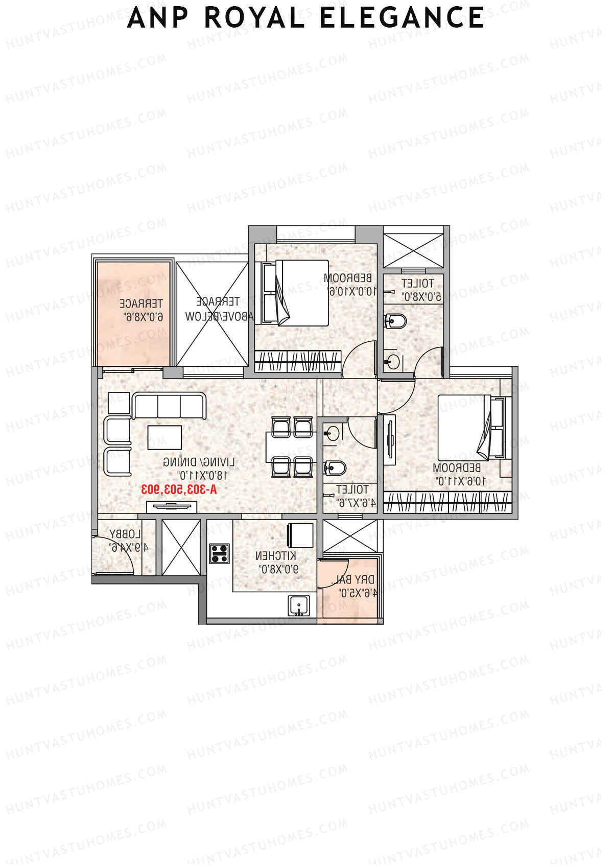 ANP Royal Elegance Wing B Unit 4 (Type 2) Floor Plan