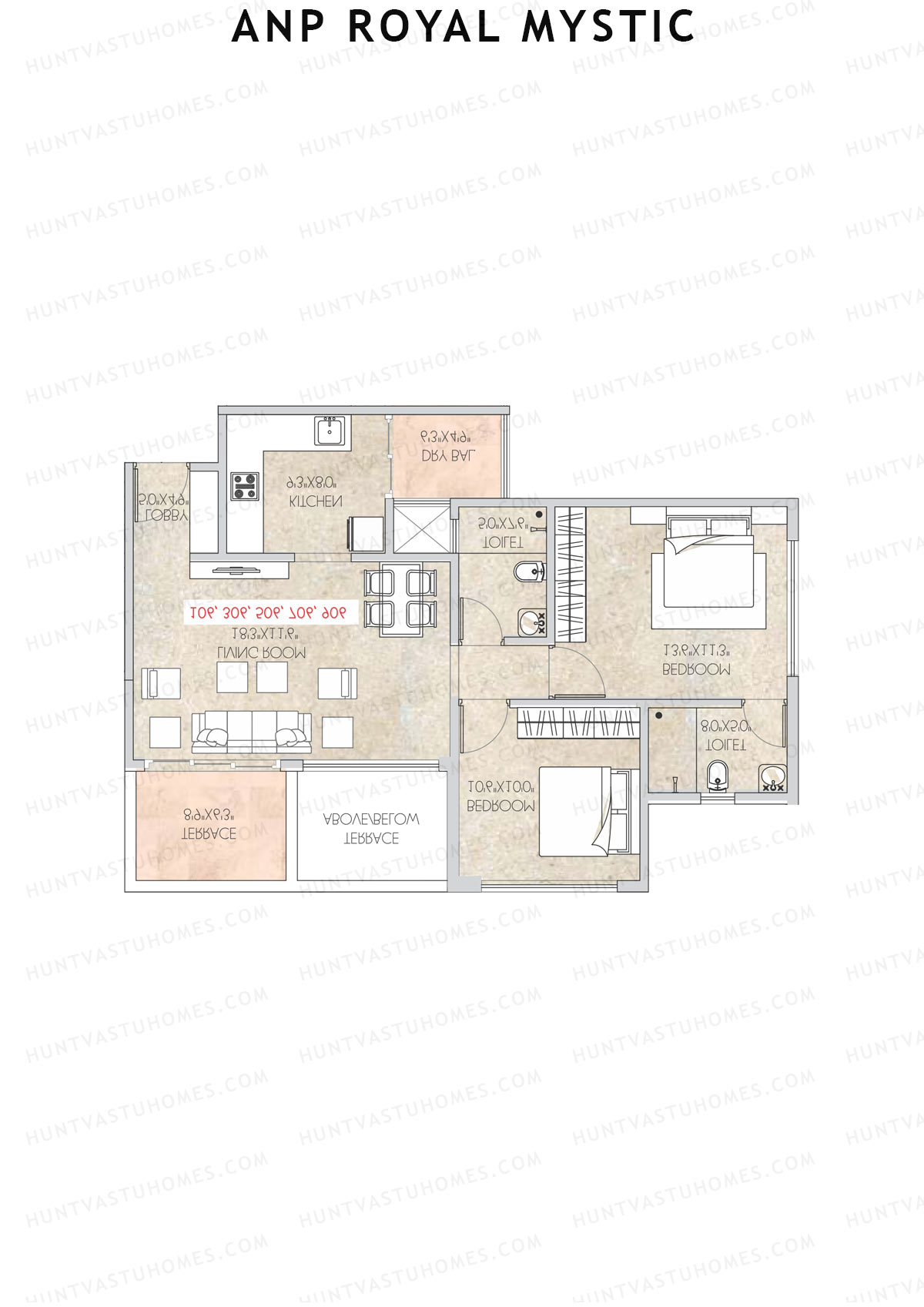 ANP Royal Mystic Tower A Unit 1 (Type 3) Floor Plan