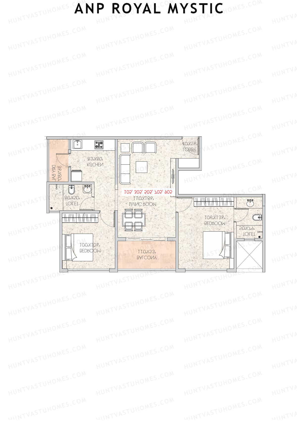 ANP Royal Mystic Tower A Unit 2 (Type 2) Floor Plan