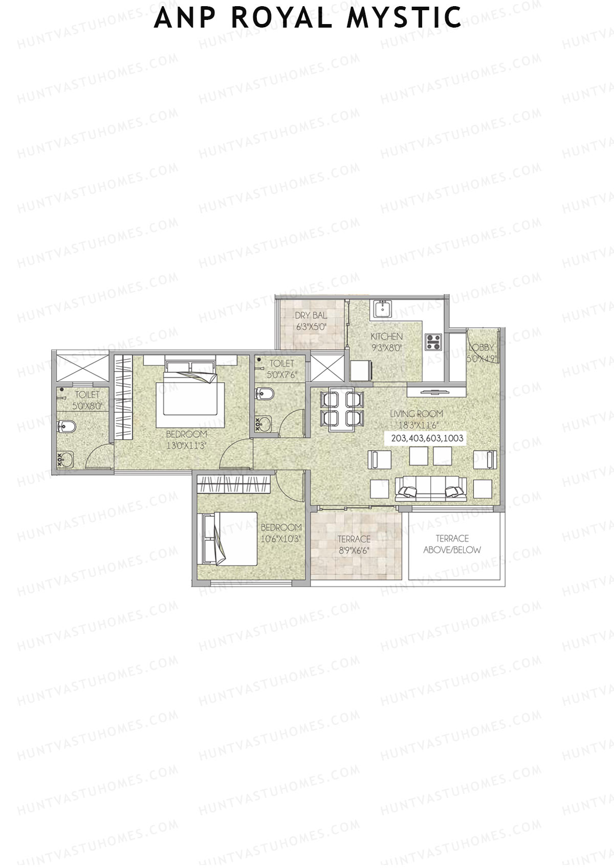 ANP Royal Mystic Tower A Unit 3 (Type 1) Floor Plan