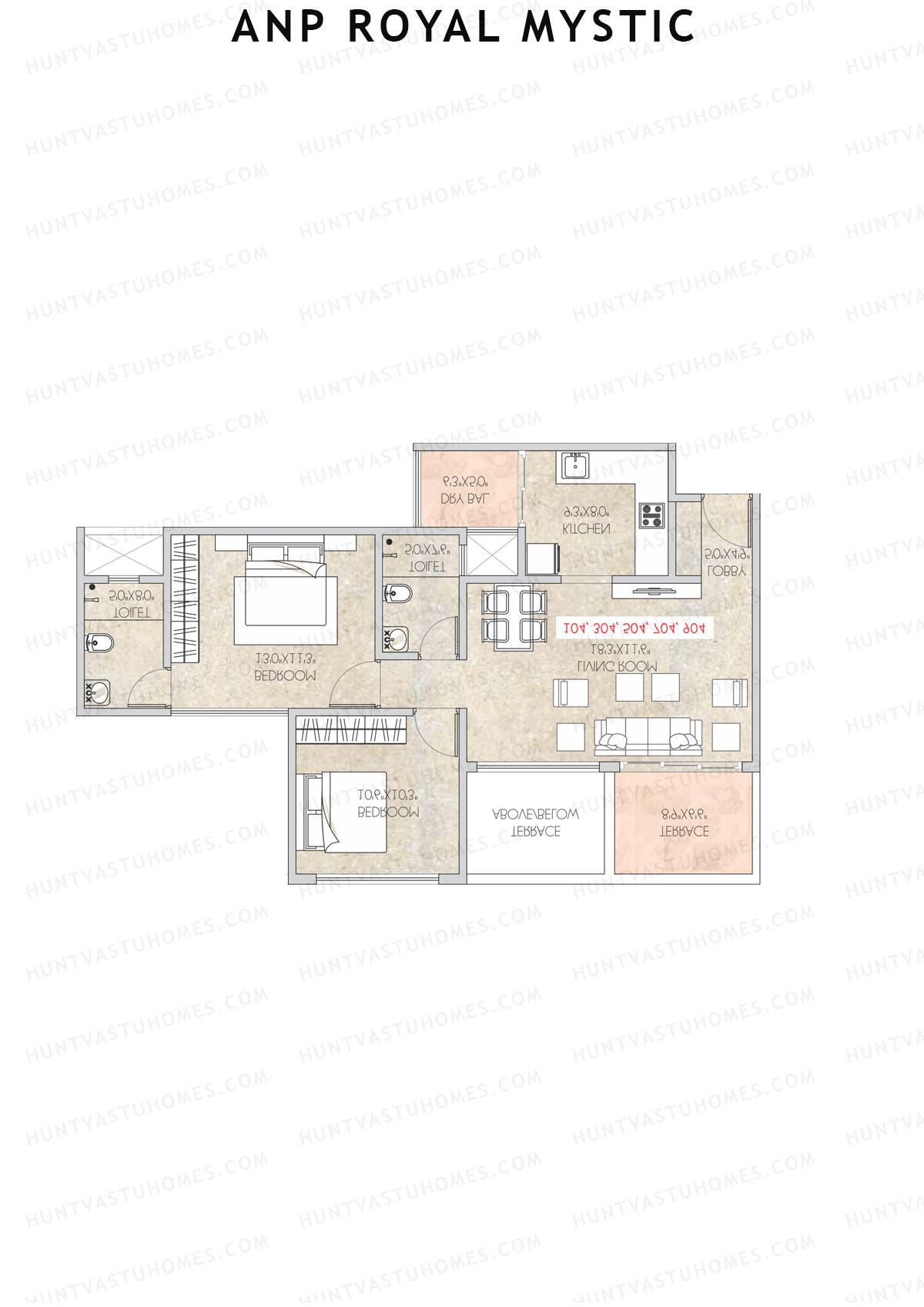 ANP Royal Mystic Tower A Unit 3 (Type 1) Floor Plan