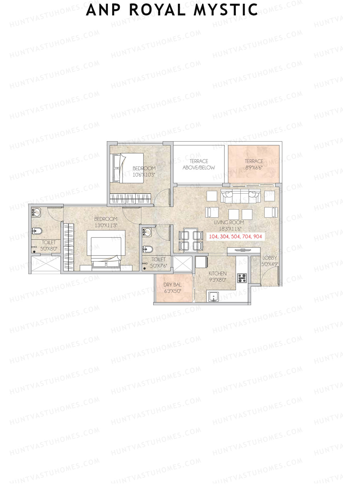 ANP Royal Mystic Tower A Unit 4 (Type 1) Floor Plan