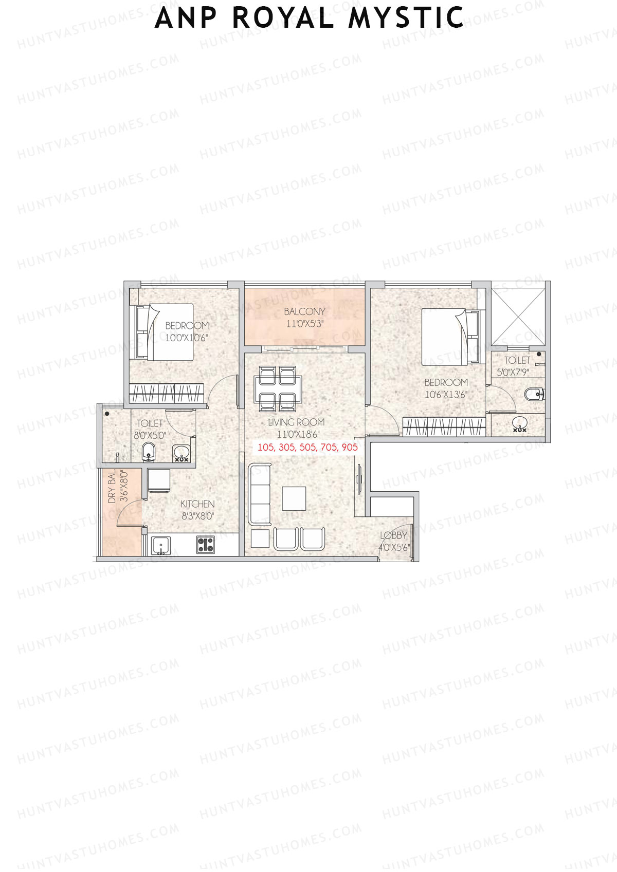 ANP Royal Mystic Tower A Unit 5 (Type 2) Floor Plan