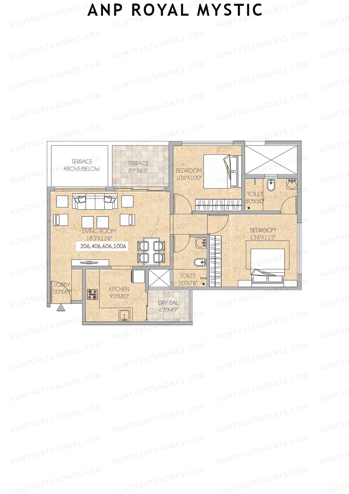 ANP Royal Mystic Tower A Unit 6 (Type 3) Floor Plan