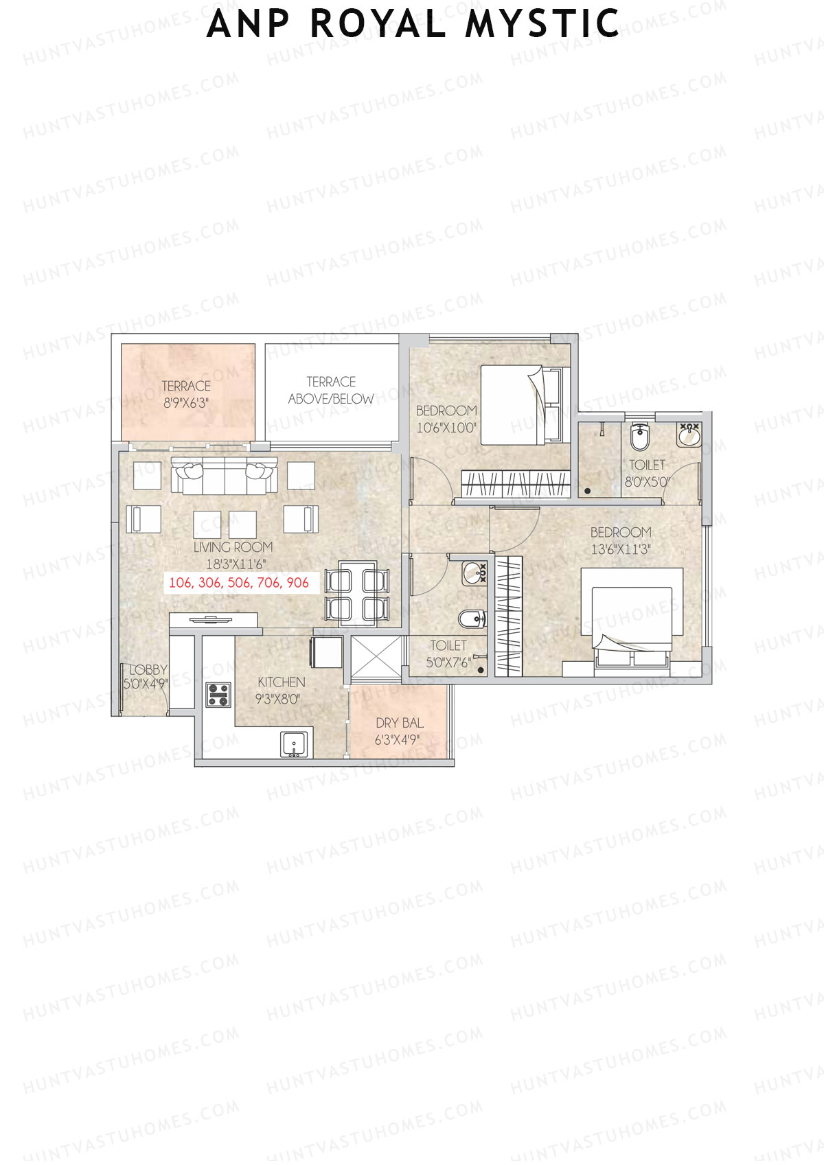 ANP Royal Mystic Tower A Unit 6 (Type 3) Floor Plan