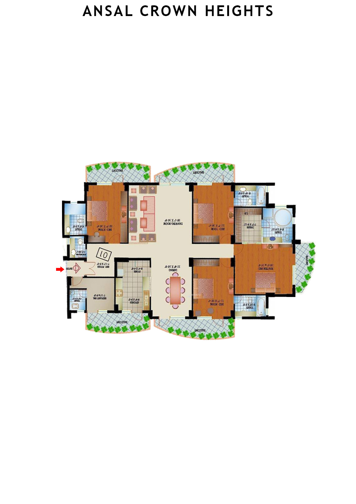 Ansal Crown Heights Tower AC1 Unit 2 Floor Plan