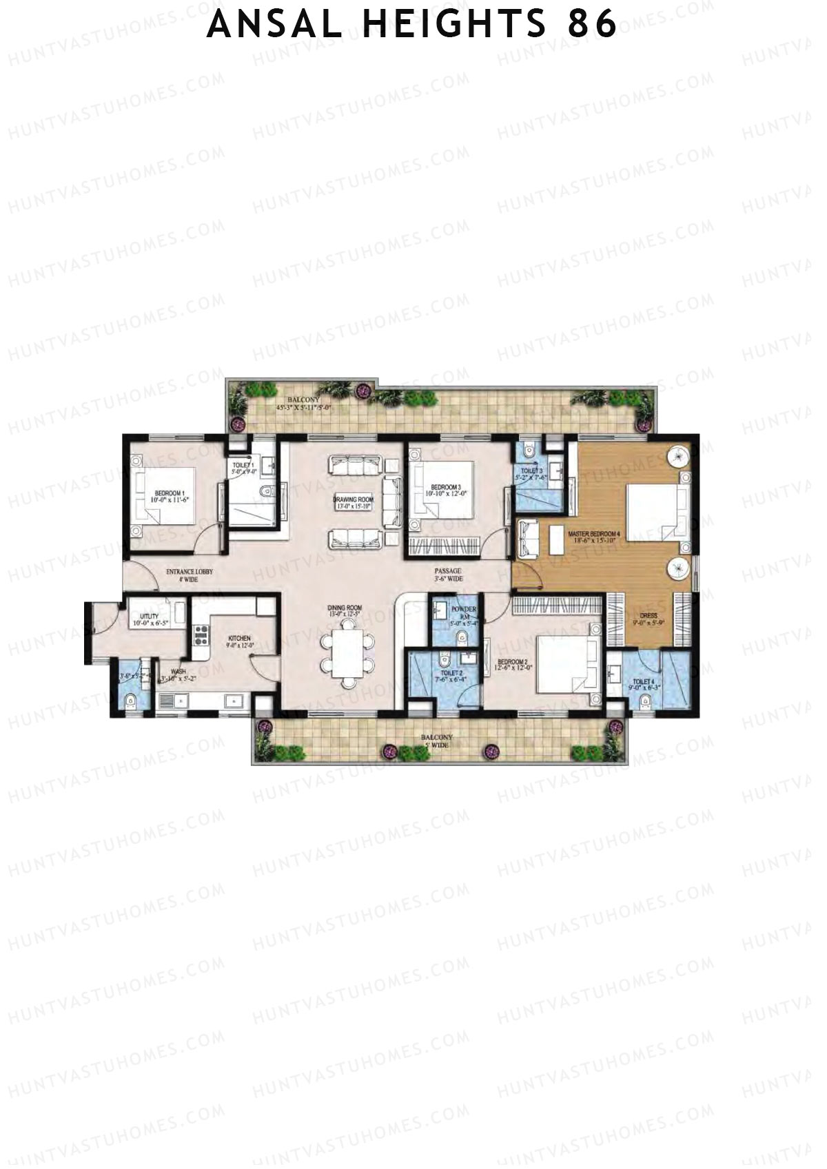 Ansal Heights 86 Tower A Unit 2  Floor Plan