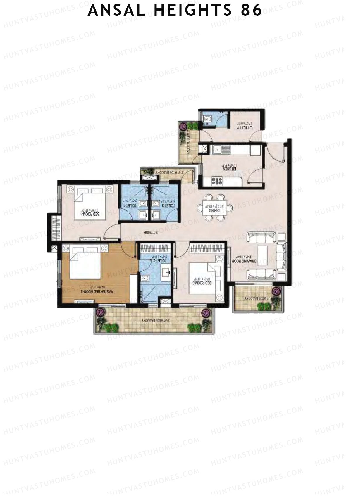 Ansal Heights 86 Tower C Unit 1  Floor Plan