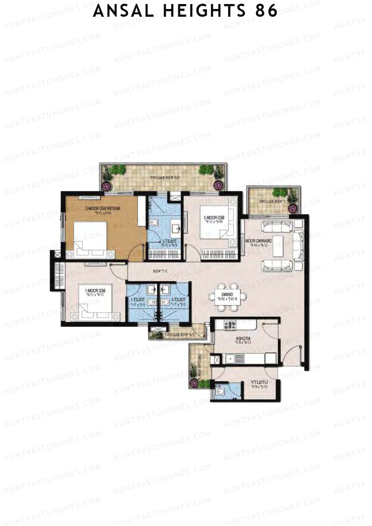 Ansal Heights 86 Tower C Unit 2  Floor Plan