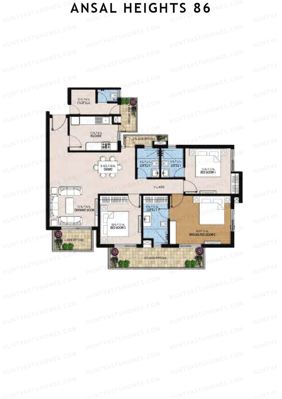 Ansal Heights 86 Tower C Unit 4  Floor Plan