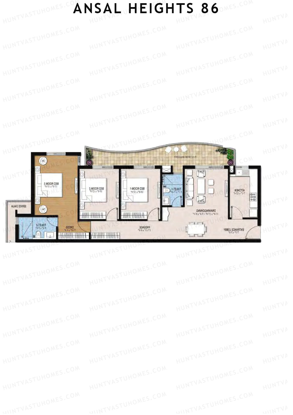 Ansal Heights 86 Tower F Unit 6  Floor Plan