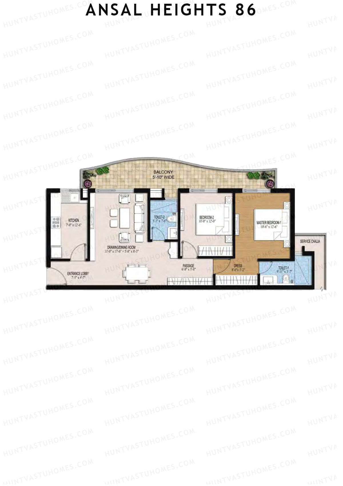 Ansal Heights 86 Tower G Unit 1  Floor Plan