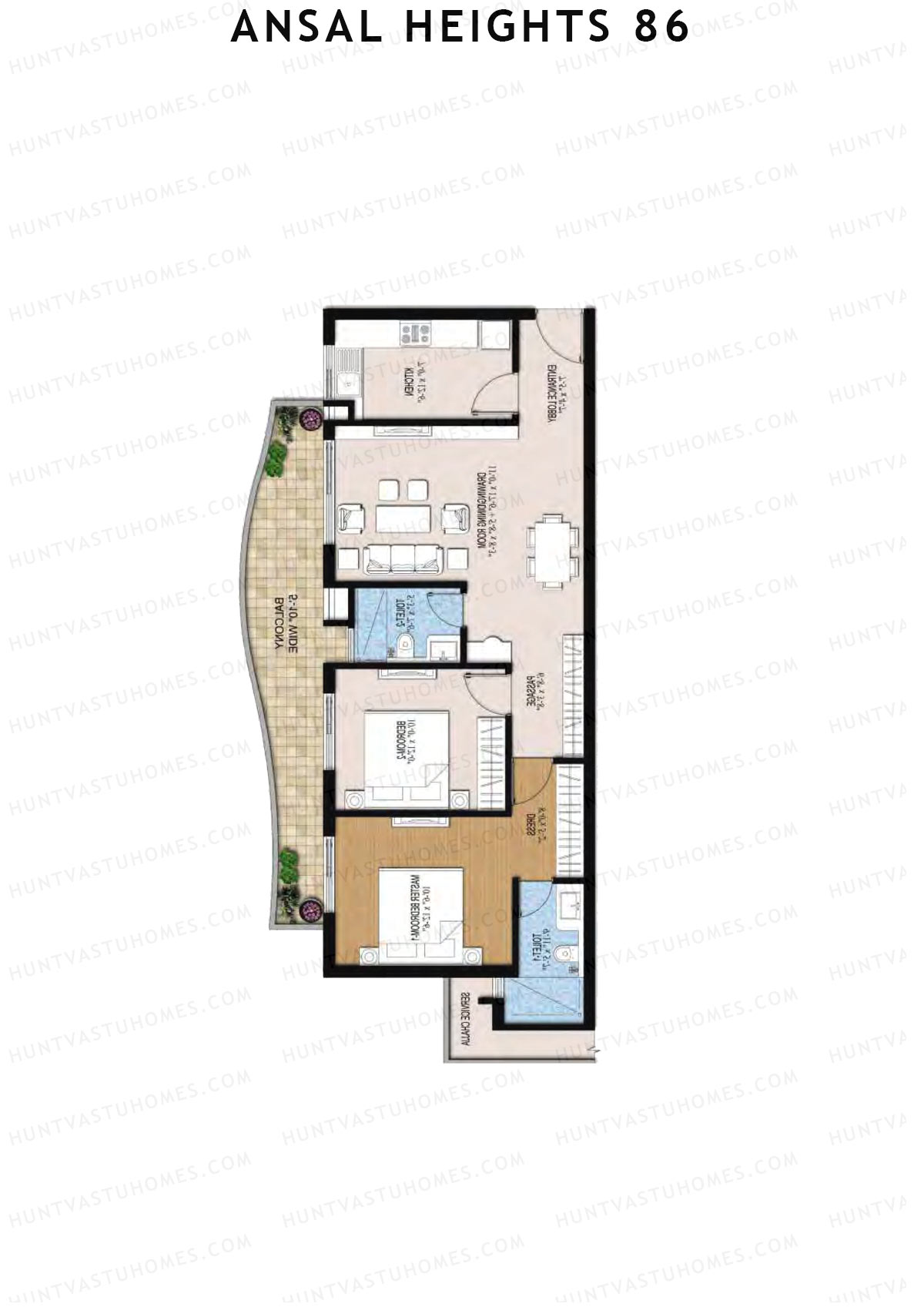 Ansal Heights 86 Tower G Unit 4  Floor Plan