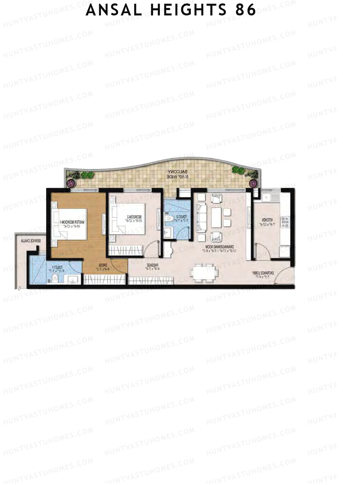 Ansal Heights 86 Tower G Unit 6  Floor Plan