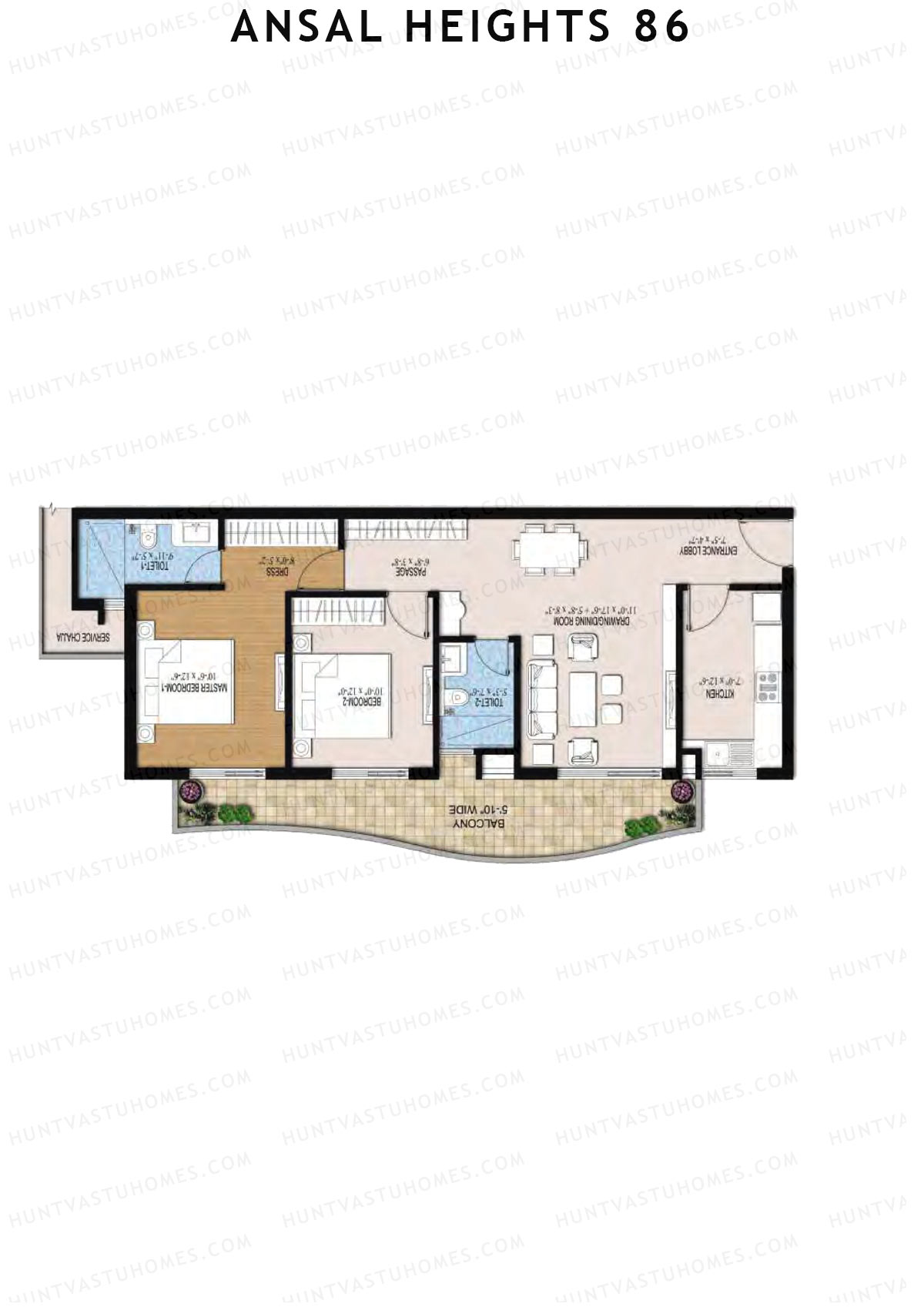 Ansal Heights 86 Tower H Unit 5  Floor Plan