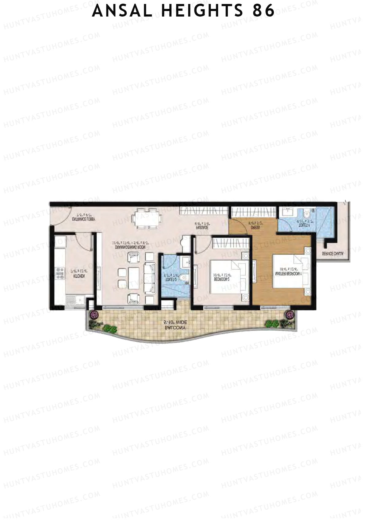 Ansal Heights 86 Tower I Unit 2  Floor Plan