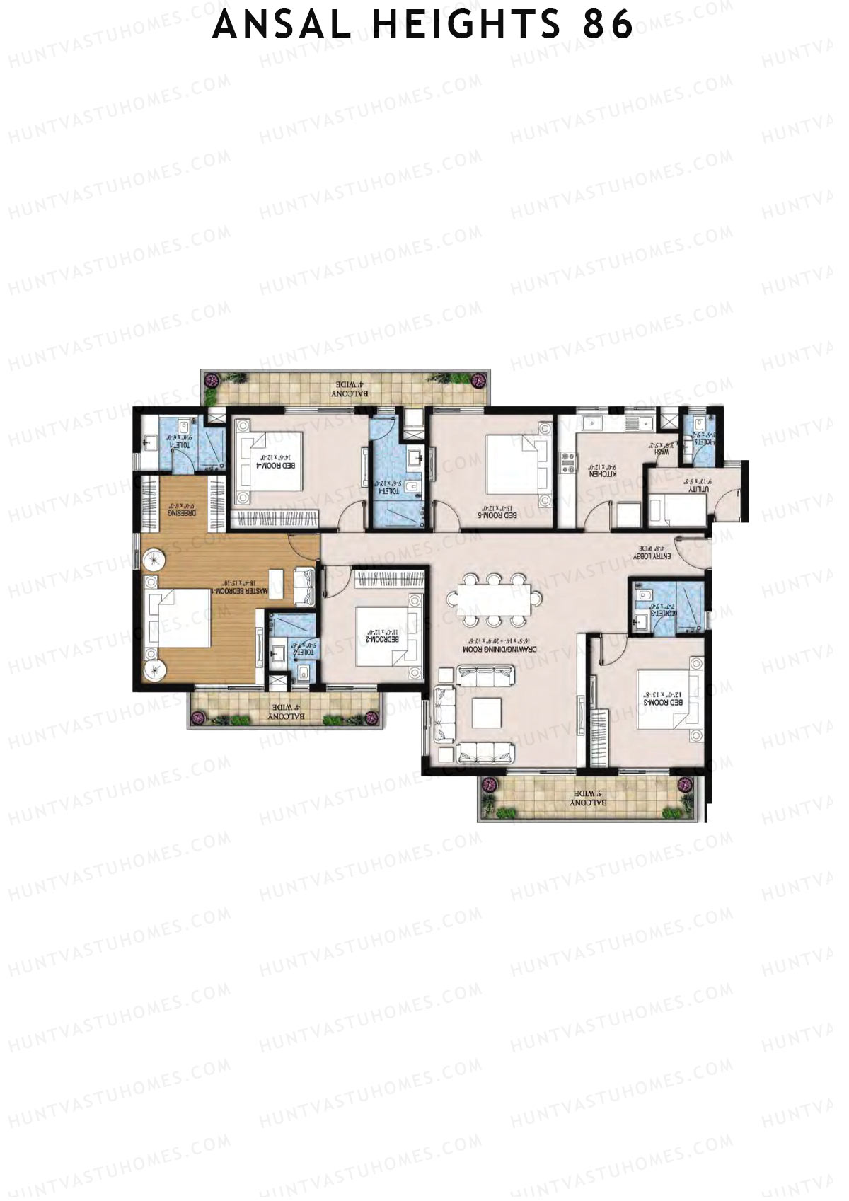 Ansal Heights 86 Tower K Unit 1  Floor Plan