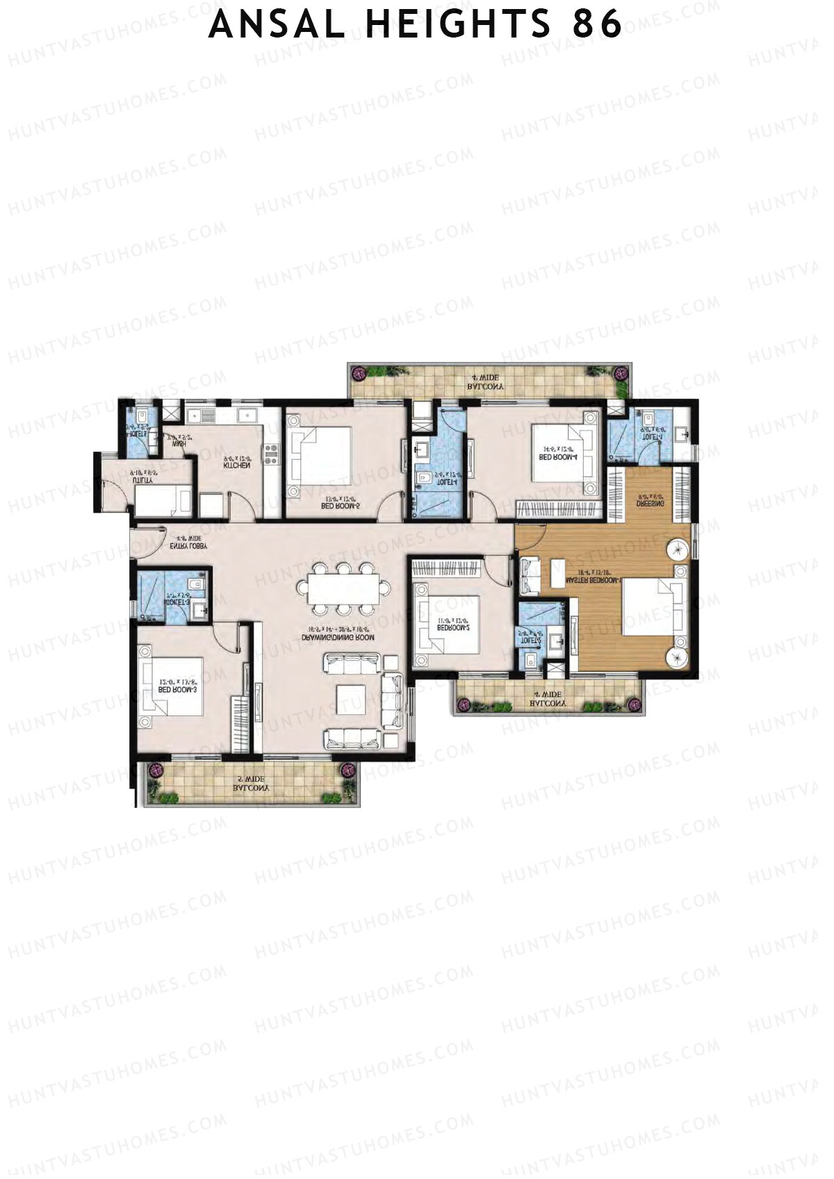 Ansal Heights 86 Tower K Unit 2  Floor Plan