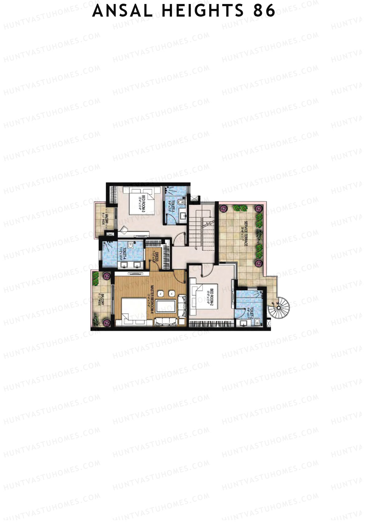 Ansal Heights 86 Villas 1 5 Unit 3 (Villa) Floor Plan