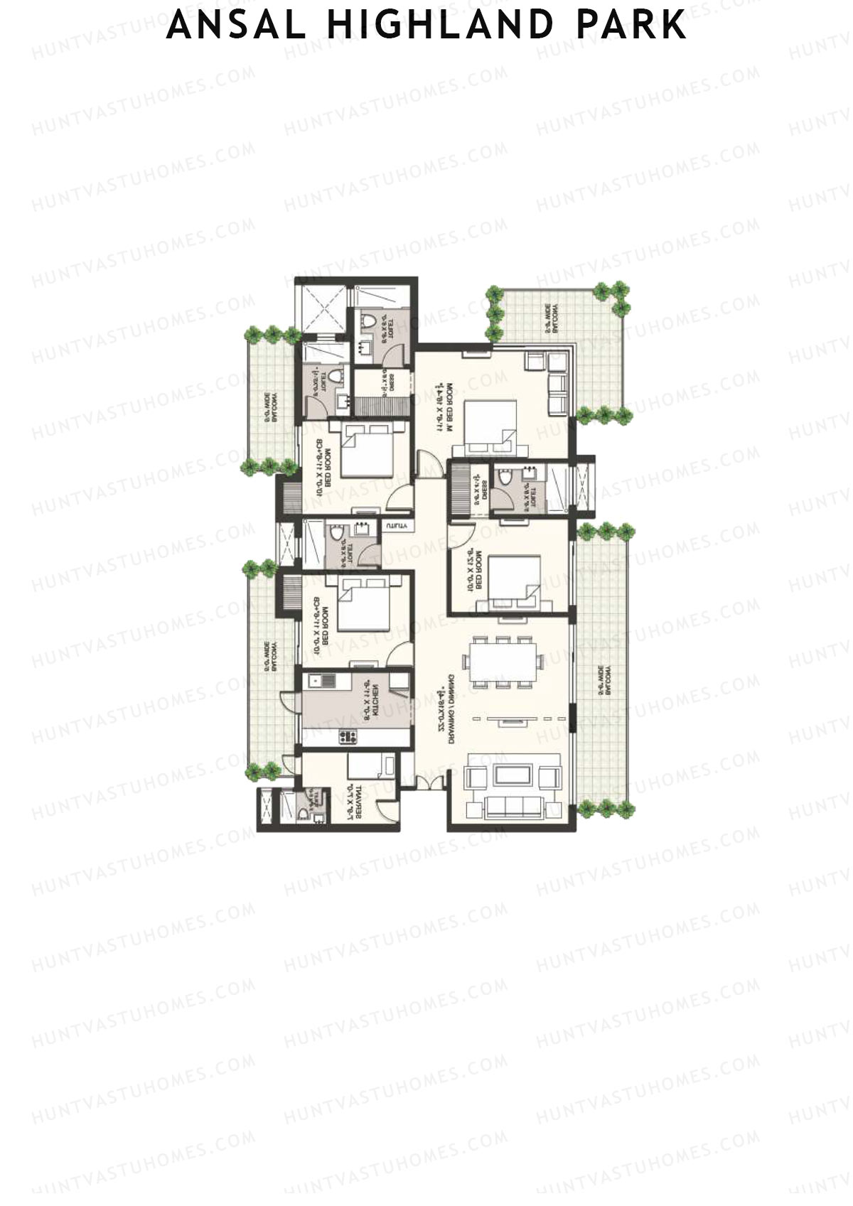Ansal Highland Park Aberdeen Unit 1 Floor Plan