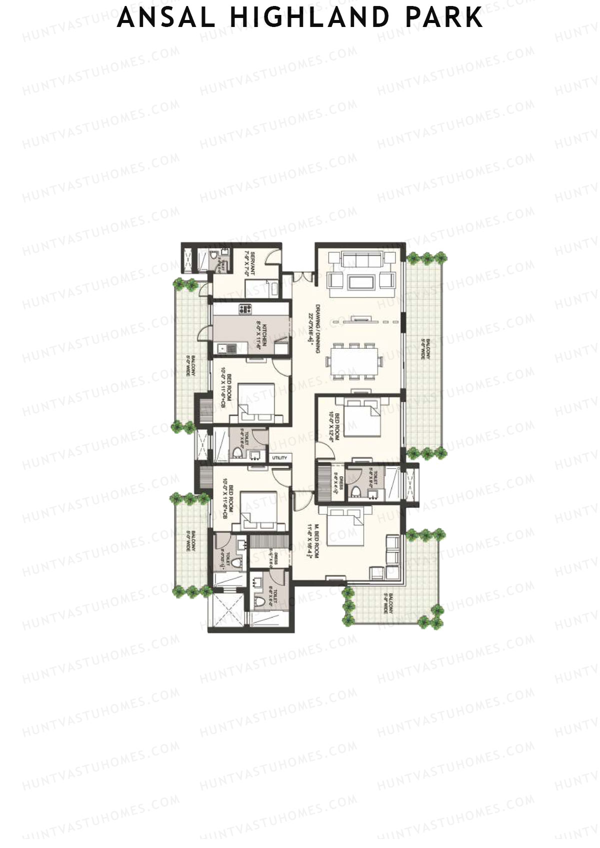 Ansal Highland Park Aberdeen Unit 2 Floor Plan