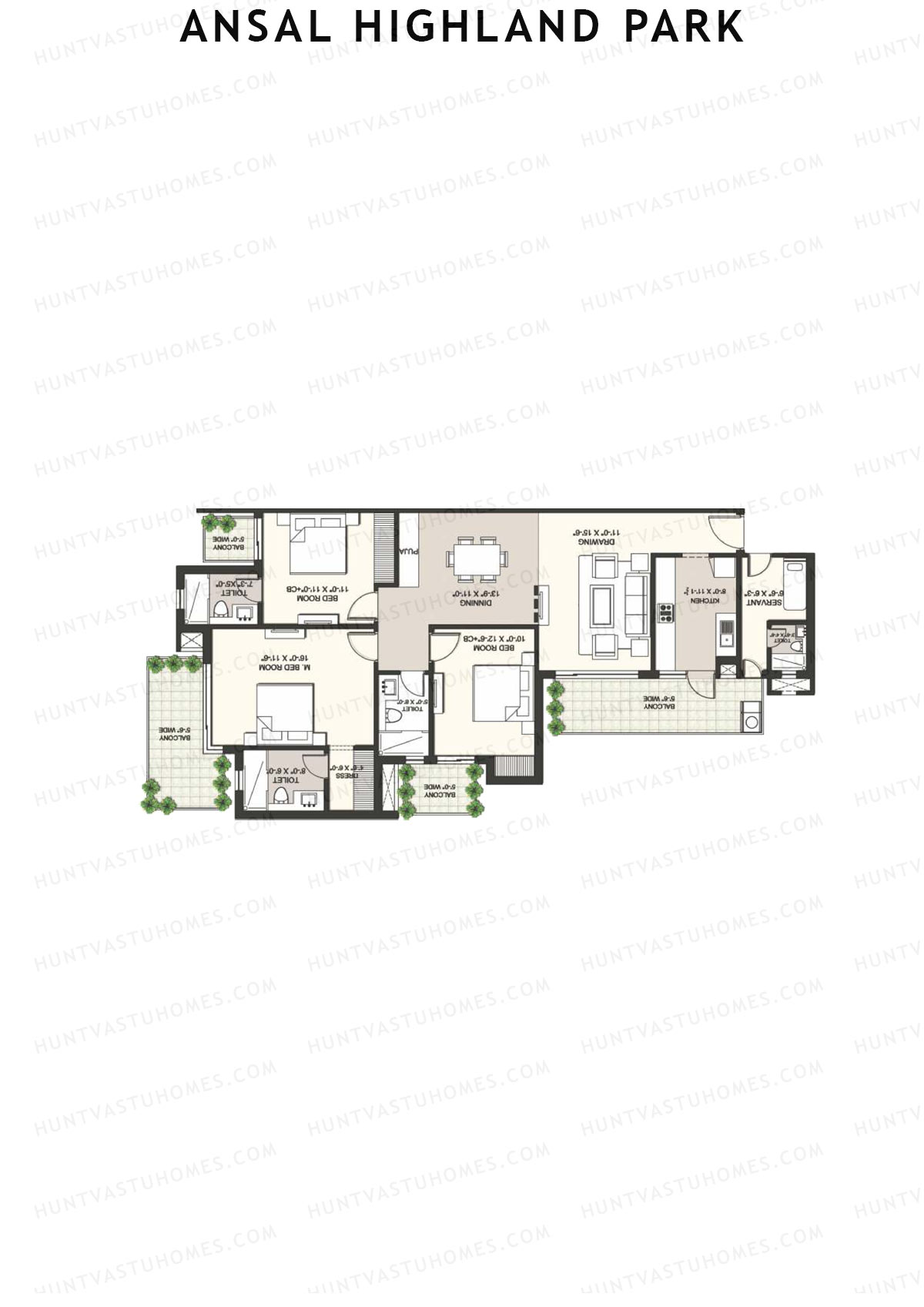 Ansal Highland Park Glasgow Unit 3 Floor Plan